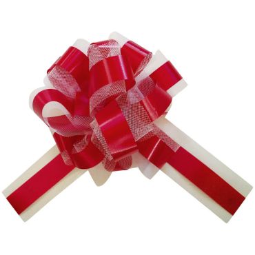 5 Noeuds automatiques en tulle - Rouge