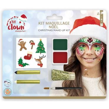 Kit maquillage de Noël enfant rouge vert | jourdefete.com