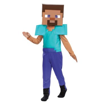 Un superbe déguisement de Steve du jeu vidéo Minecraft pour votre enfant | jourdefete.com