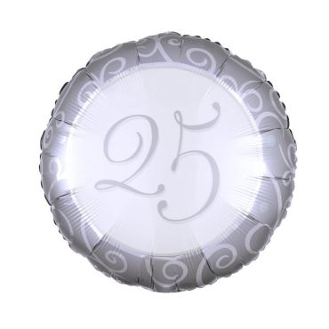 ballon aluminium helium 25 noces argent | jourdefete.com