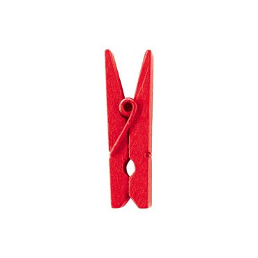 12 Petites Pinces en Bois - Rouge