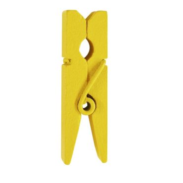 Mini Pinces en Bois - Jaune