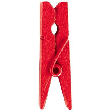 24 Mini Pinces en Bois - Rouge