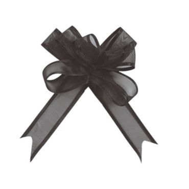 5 Nœuds Automatiques Organdi Petit Modèle - Noir