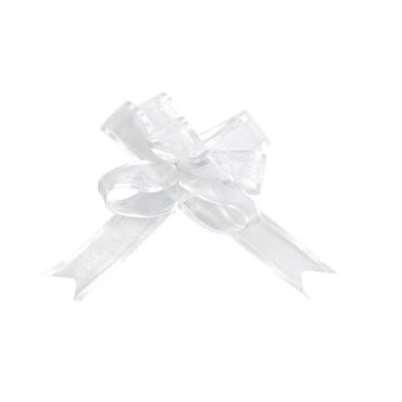 5 Nœuds Automatiques Organdi Petit Modèle - Blanc