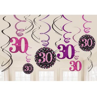 12 Suspensions 30 Ans - Rose / Noir