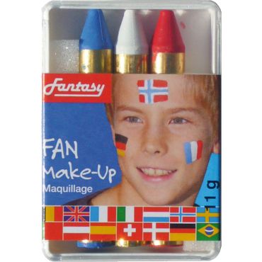 Boîte de 3 crayons - bleu blanc rouge