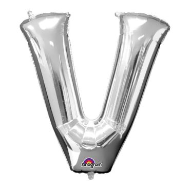 Ballon à air Lettre "V" - Argent
