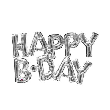 Ballon à air "Happy B.Day" - Argent