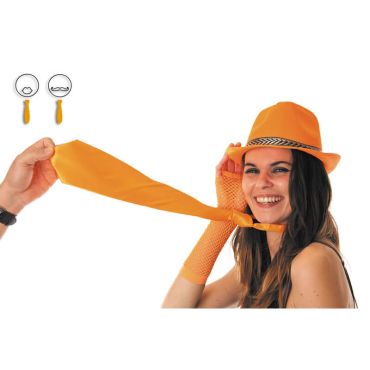 Cravate satinée - Orange fluo