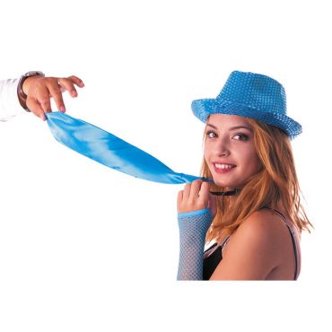 Cravate satinée - Bleu fluo Cravate satinée - Bleu fluo