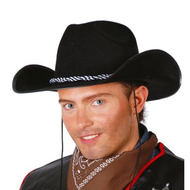 Chapeau de Cowboy en feutre noir