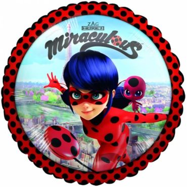 Ballon Métallique Hélium Rond - "LadyBug Miraculous"