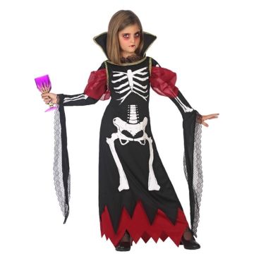 Déguisement Vampiresse Squelette Fille - Taille au Choix