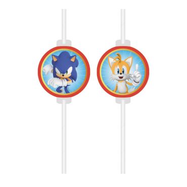 Ces 4 pailles avec médaillon à l'effigie de Sonic et Tails conviendront idéalement lors d’un anniversaire pour enfant | jourdefete.com