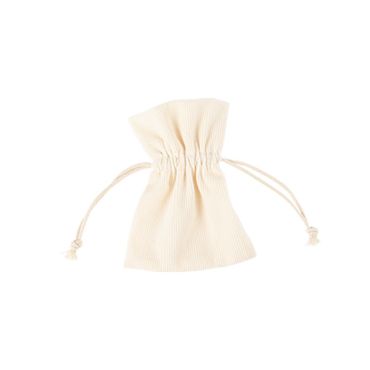 4 pochons en tissu côtelé blanc crème pour une présentation élégante | jourdefete.com