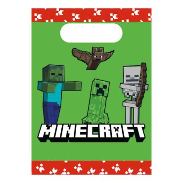 Prenez ce lot de 4 sachets en papier afin de faire des cadeaux aux enfants lors de l'anniversaire Minecraft | jourdefete.com