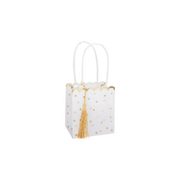 sacs-cadeaux-pois-or-festons-tassels | jourdefete.com