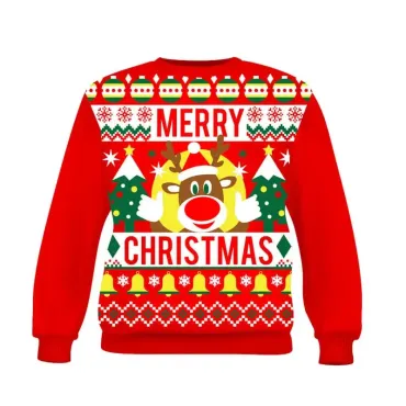 Pull moche de Noël homme rouge avec renne festif | jourdefete.com