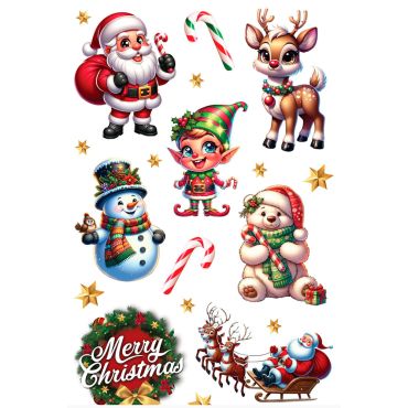 Tatouages textiles de Noël – 4 modèles festifs : Père Noël, biscuits, lutins et version moderne | jourdefete.com