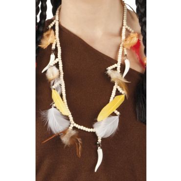 Collier Indien de perles et plumes