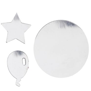 Confettis de table ronds et étoiles - Argenté pailleté