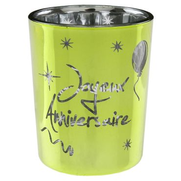 Photophore "Joyeux Anniversaire" - Vert