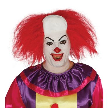 Perruque Crâne de Clown et Cheveux Rouge