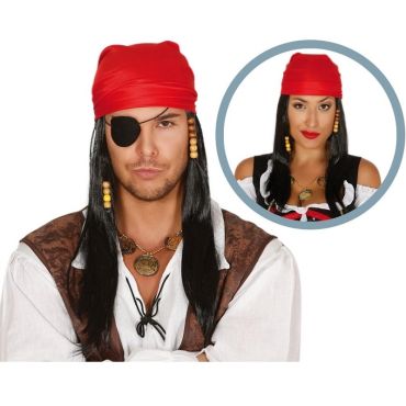 Perruque Pirate avec Foulard Adulte