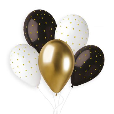 5 ballons chics assortis - 33 cm | jourdefete.com