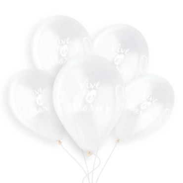 5 ballons transparents vive les mariés de 33 cm | jourdefete.com