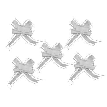 Optez pour ce lot de 5 nœuds blancs à tirer avec organza pour votre événement festif | jourdefete.com