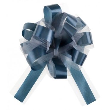 5 Nœuds automatiques en tulle - Bleu Canard | jourdefete.com