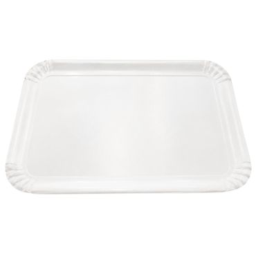 Lot de 5 plateaux rectangulaires jetables en carton blanc avec bords festonnés pour buffet de fête | jourdefete.com Lot de 5 plateaux rectangulaires jetables en carton blanc avec bords festonnés pour buffet de fête | jourdefete.com