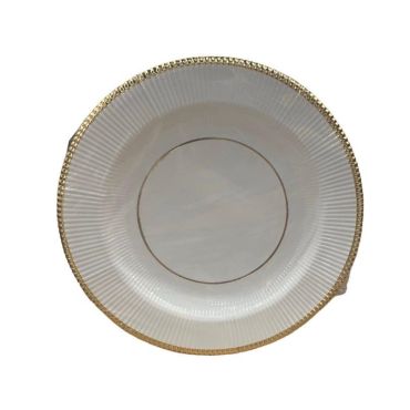 Plateaux ronds dorés avec napperons D30 cm | jourdefete.com