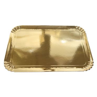 Plateaux de présentation jetables or 28 x 42 cm en carton | jourdefete.com