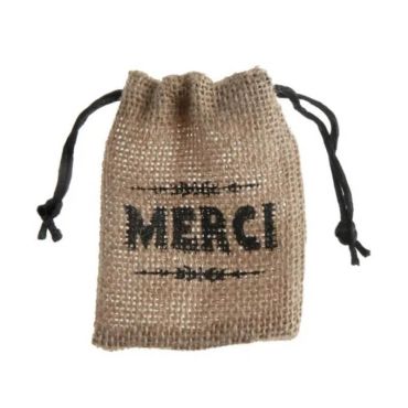 4 pochons en toile de jute - Merci - Naturel | jourdefete.com