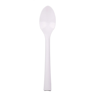 Grandes cuillères blanches réutilisables 18 cm pour pique-nique et fête | jourdefete.com