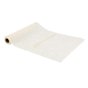 Chemin de table 10 ans "Joyeux Anniversaire" à effet lin et or | jourdefete.com