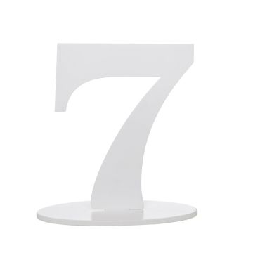 Chiffre 7 en Bois Blanc sur Socle
