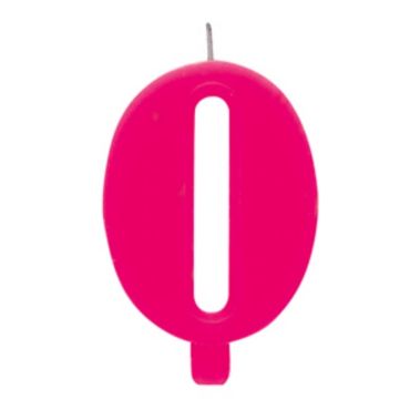 Bougie d'Anniversaire Scintillante Chiffre 0 – Rose Fuchsia