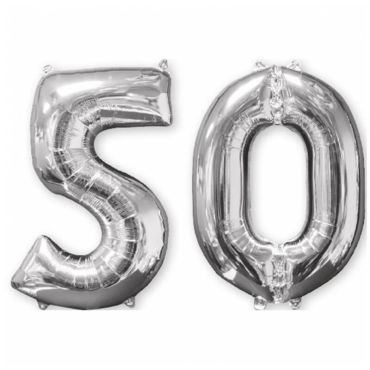 Ballons Hélium - 50 ans - Argentés