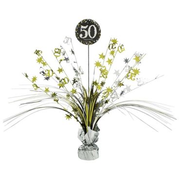 Centre de Table Palmier 50 Ans - Argent / Or