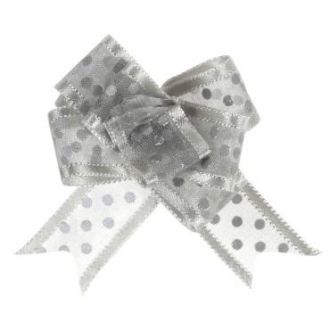 5 Nœuds à pois automatiques Organdi - Argenté