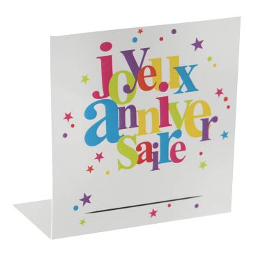 10 marque-places festif "Joyeux Anniversaire"