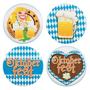 Sachet de 4 badges "Oktoberfest" Sachet de 4 badges "Oktoberfest"
