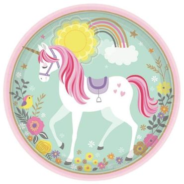 Sachet de 8 assiettes "Licorne Magique"