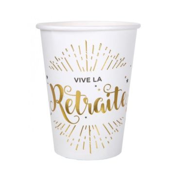 10 Gobelets "Vive la Retraite" - Elégant 10 Gobelets "Vive la Retraite" - Elégant
