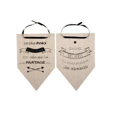 2 Fanions en Coton - Collection "Citations"