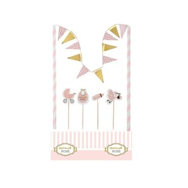 Décoration Pour Gâteau - Collection "Mademoiselle Rose"